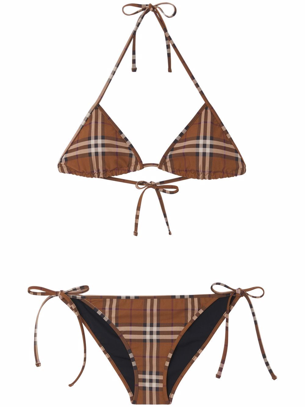 Burberry check-pattern bikini - Brown von Burberry