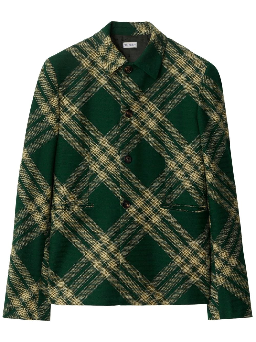 Burberry check-pattern buttoned blazer - Green von Burberry