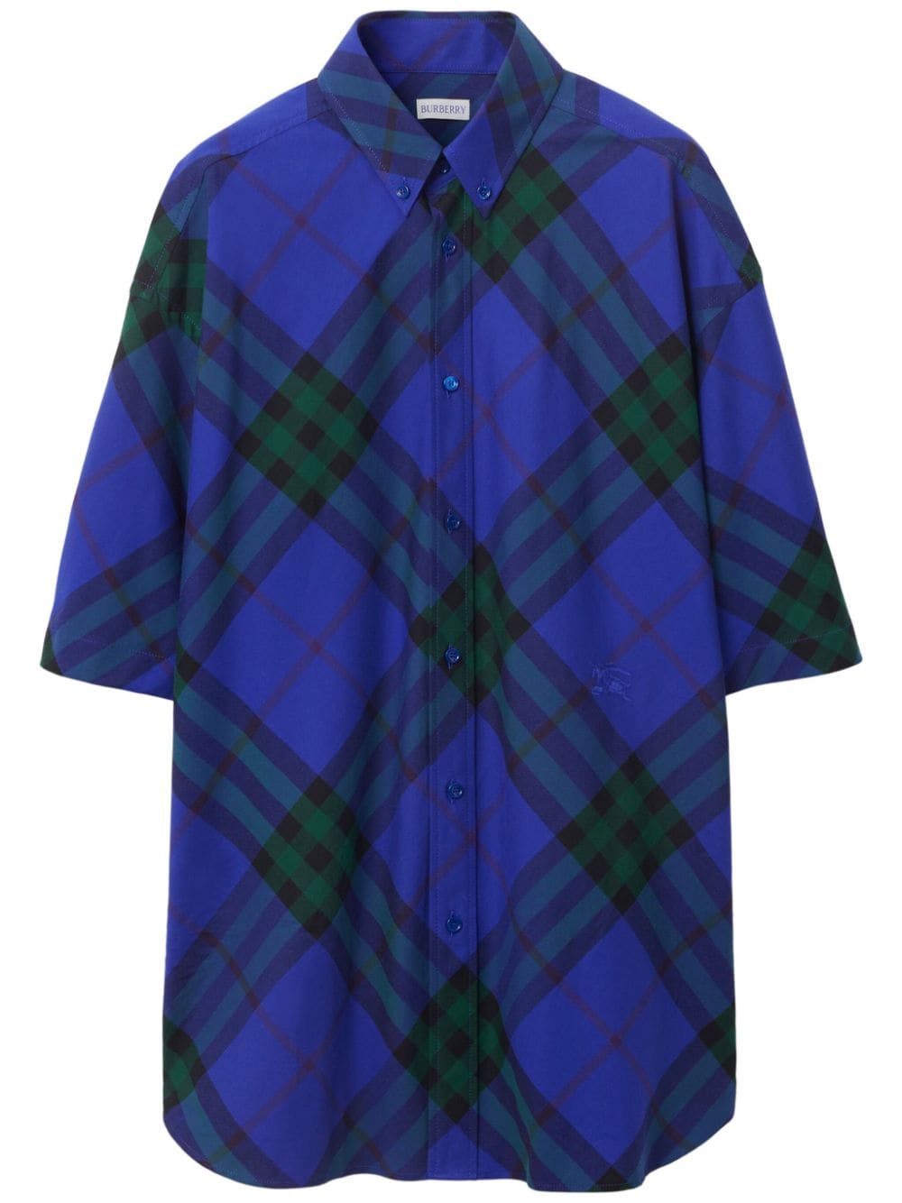 Burberry check-pattern cotton shirt - Blue von Burberry