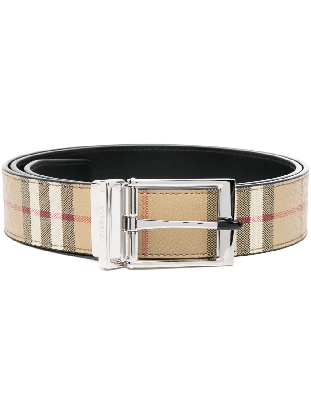 Burberry check-pattern engraved-logo belt - Brown von Burberry