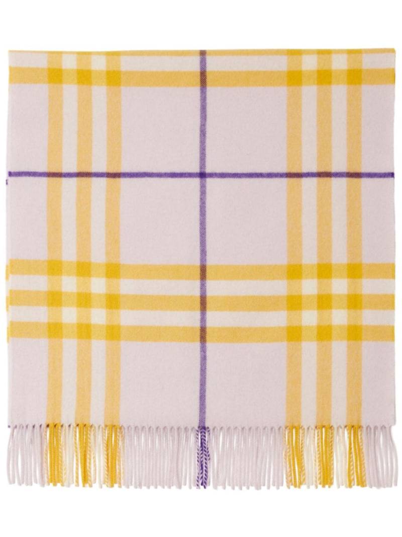 Burberry check-pattern fringed cashmere scarf - Pink von Burberry