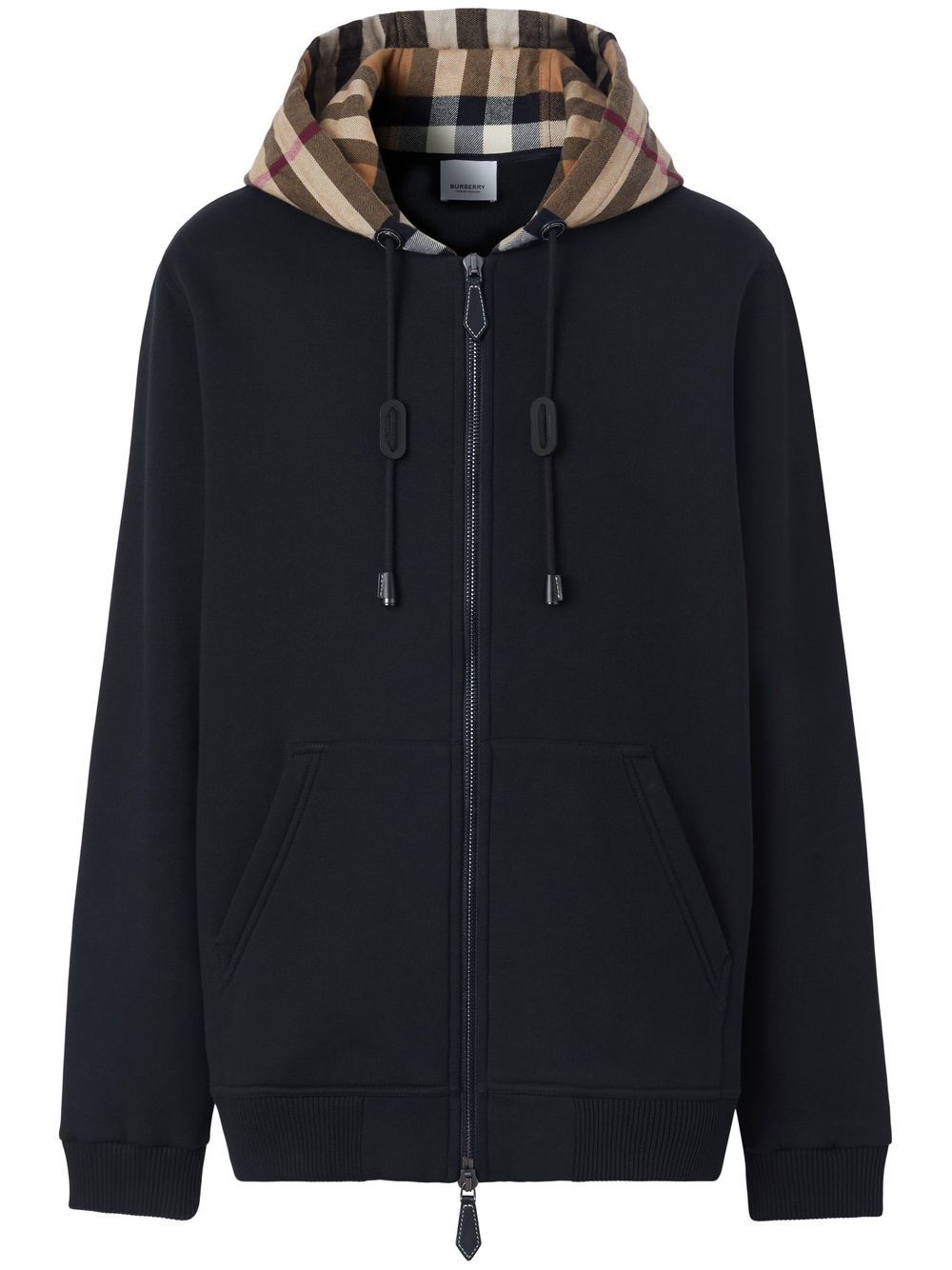 Burberry check-pattern zip-up hoodie - Black von Burberry