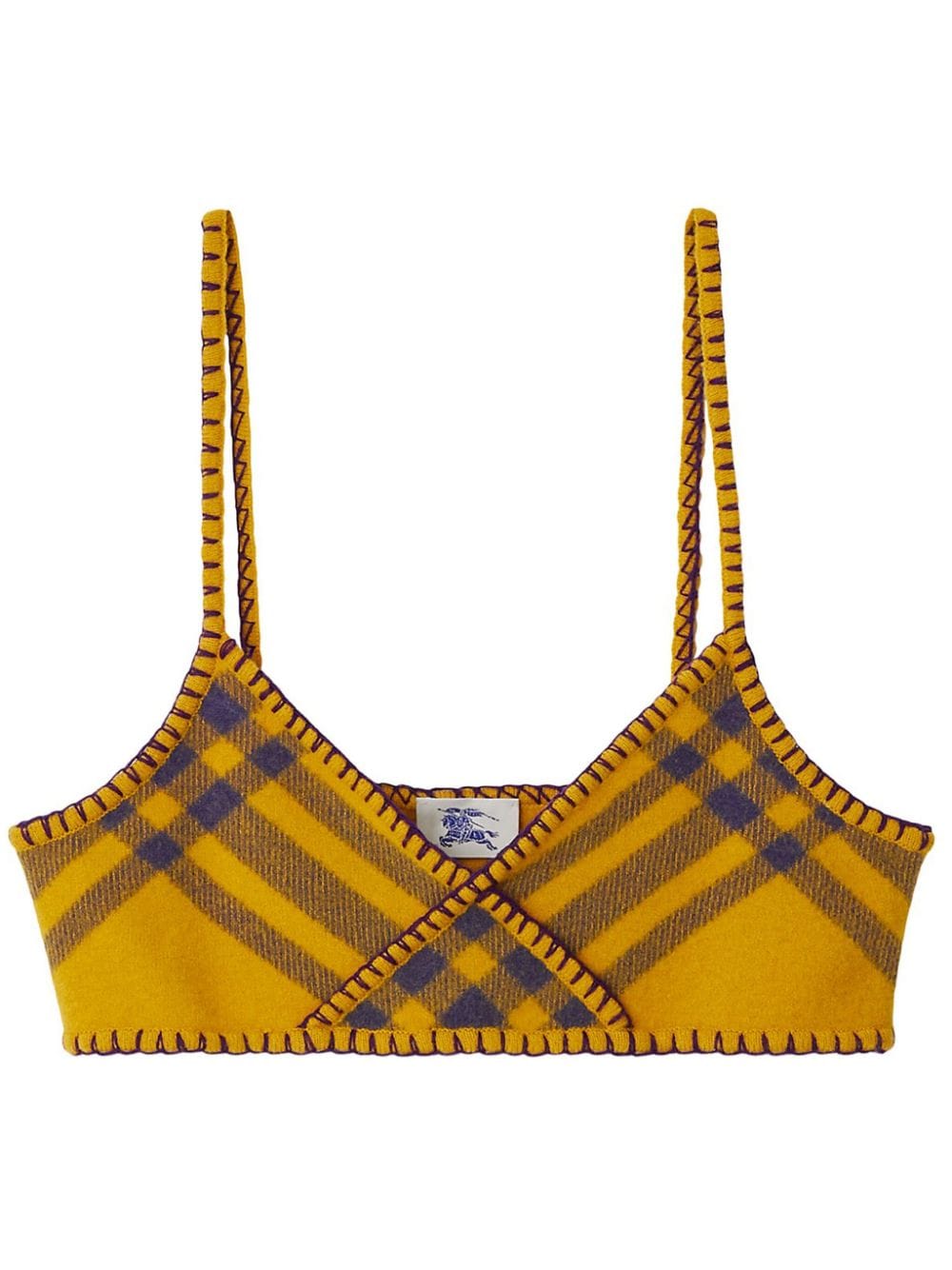 Burberry check-pattern knitted bralette bra - Yellow von Burberry