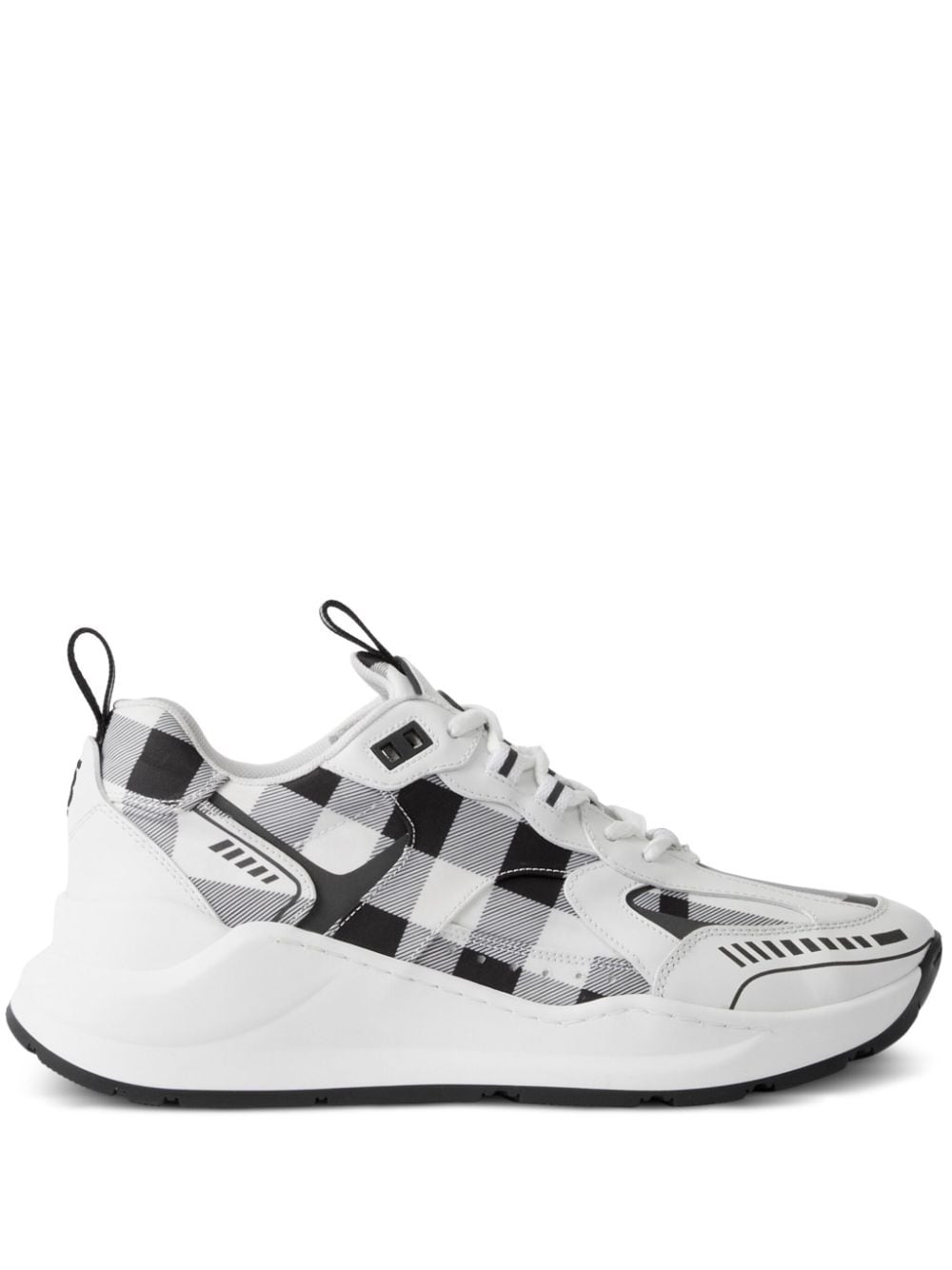 Burberry check-pattern leather sneakers - White von Burberry