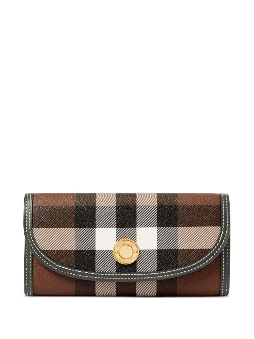 Burberry check-pattern leather-trim wallet - Brown von Burberry