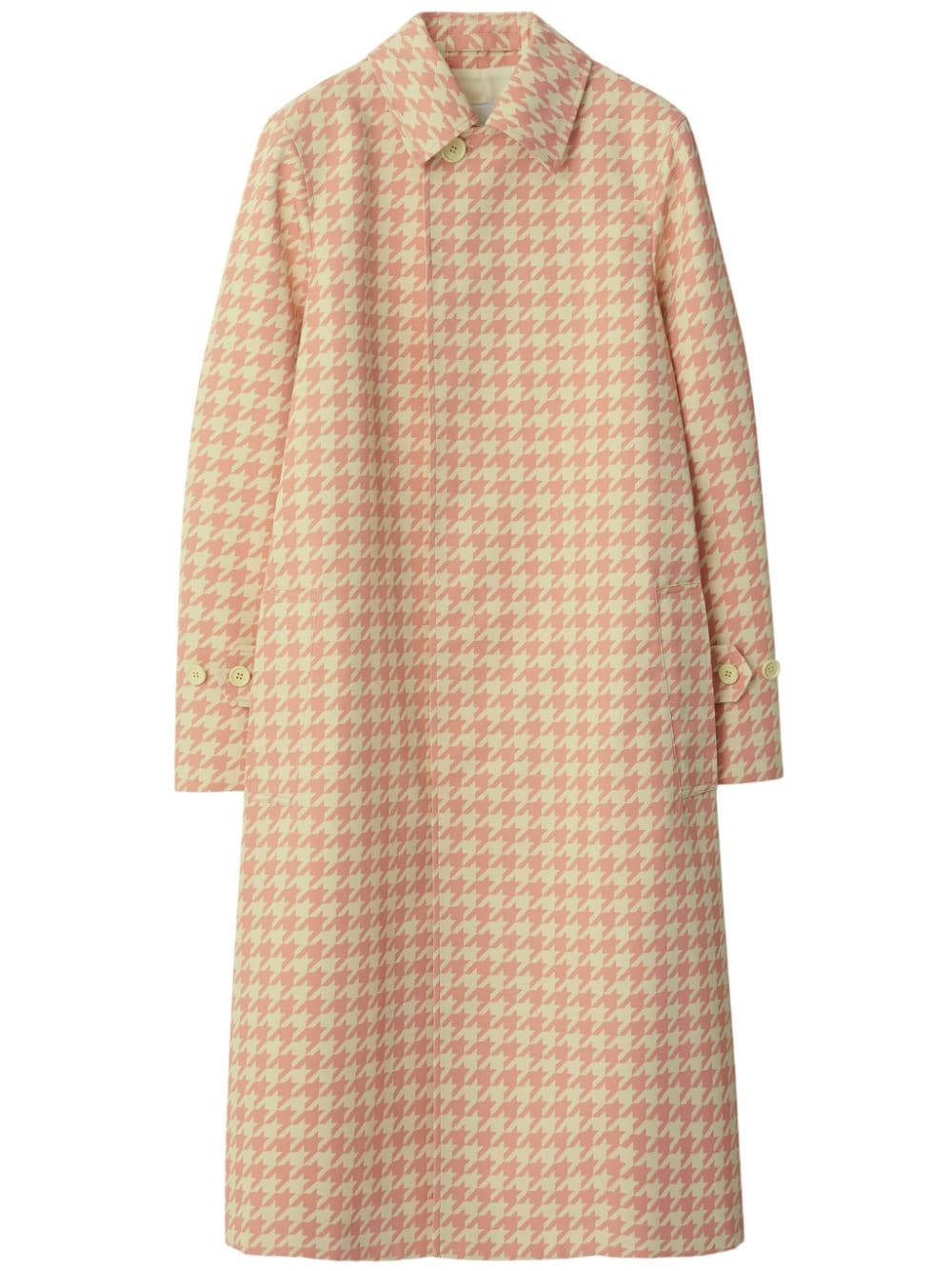 Burberry check-pattern long coat - Pink von Burberry