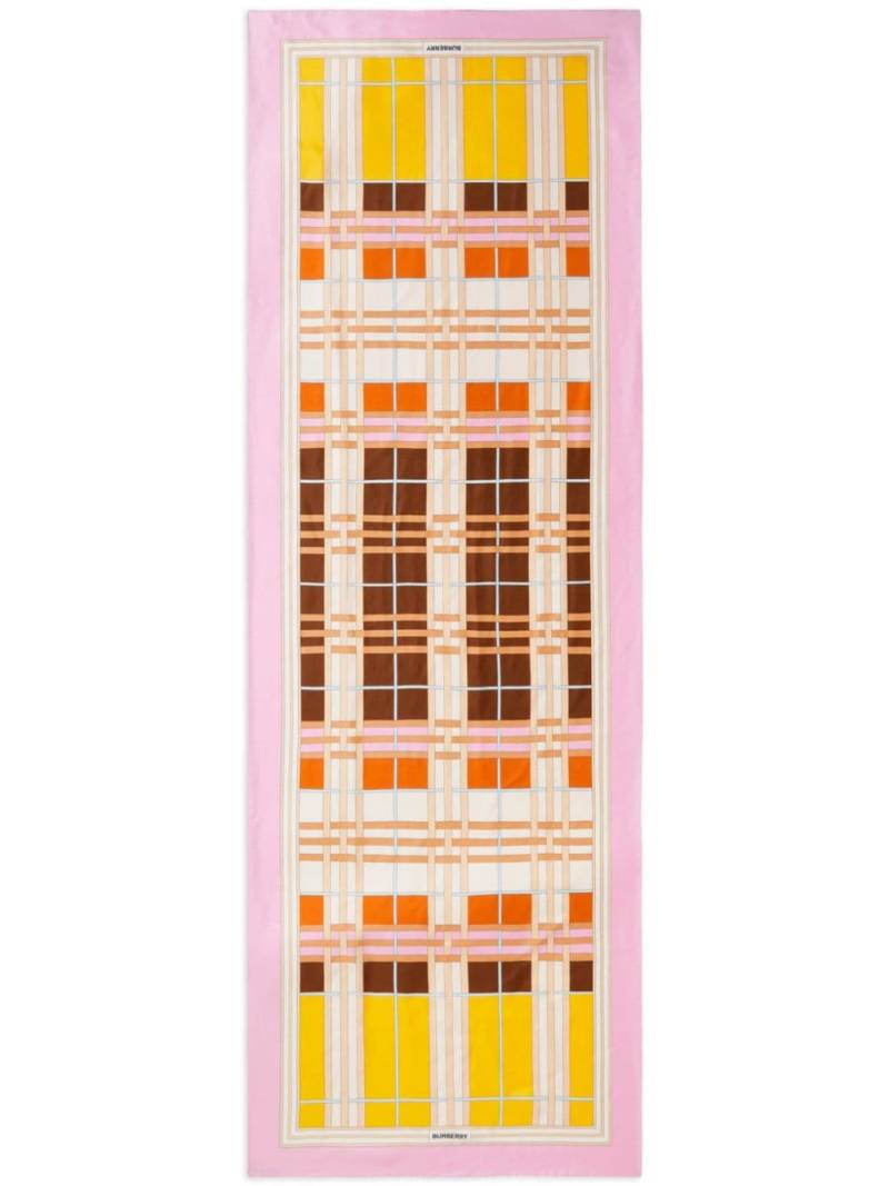 Burberry check-pattern silk scarf - Pink von Burberry