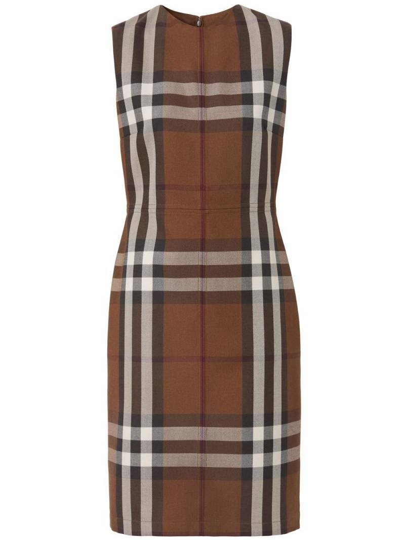 Burberry check-pattern sleeveless dress - Brown von Burberry