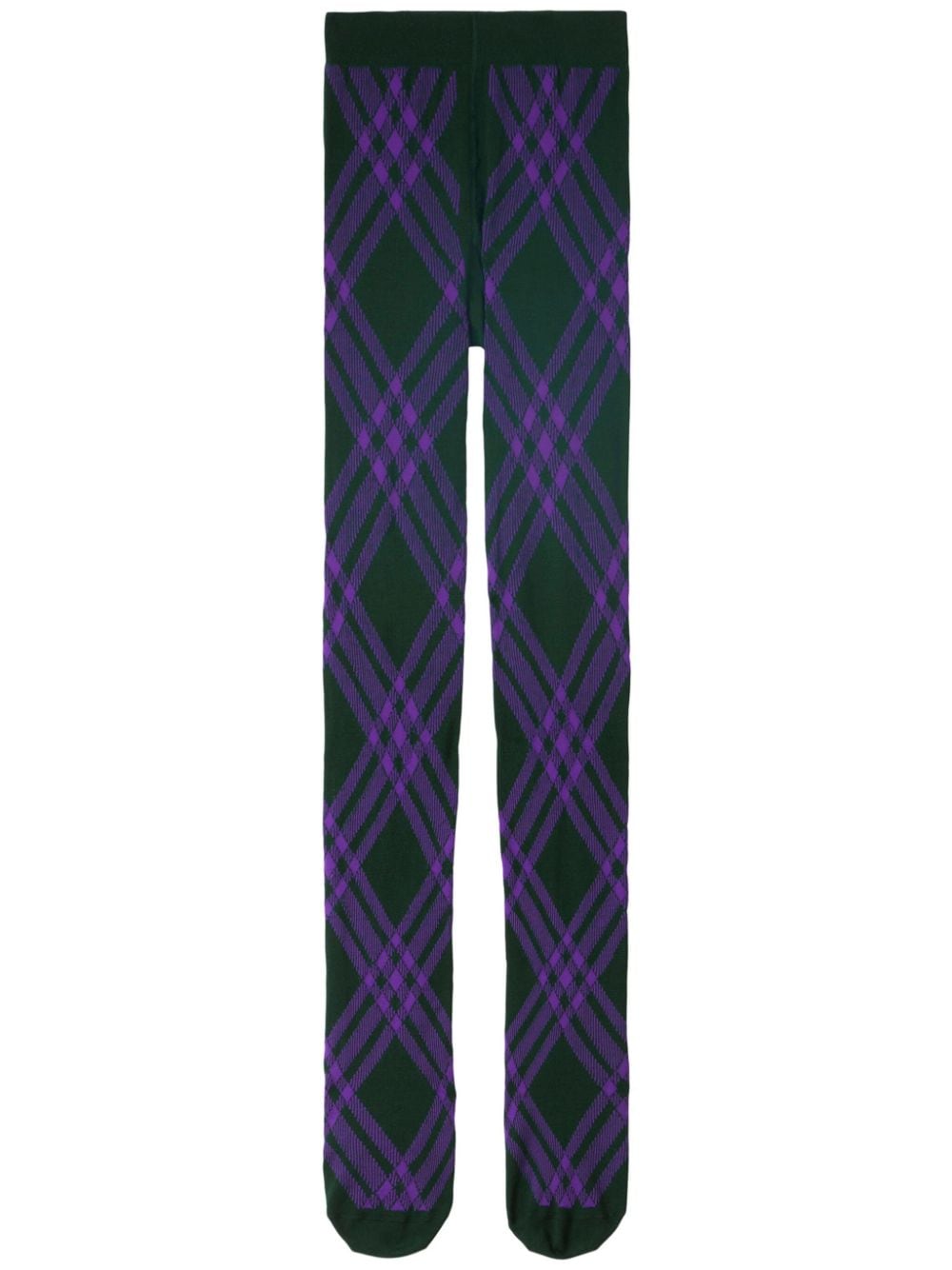 Burberry check-pattern wool blend tights - Green von Burberry