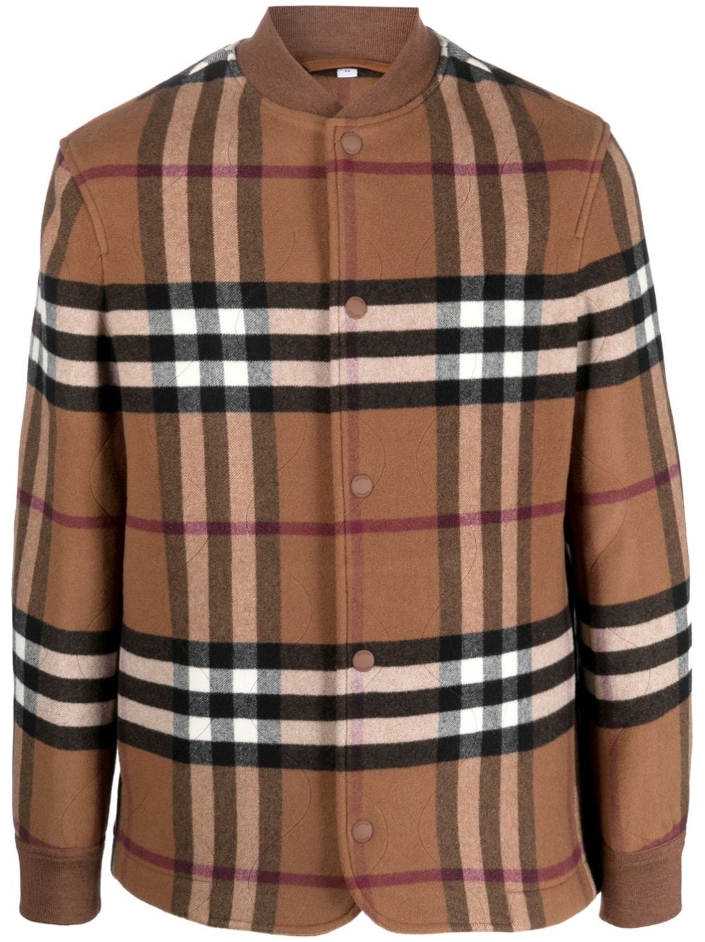 Burberry check-pattern wool bomber jacket - Brown von Burberry