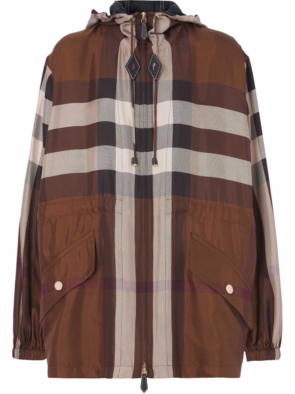Burberry check-pattern zip-fastening jacket - Brown von Burberry
