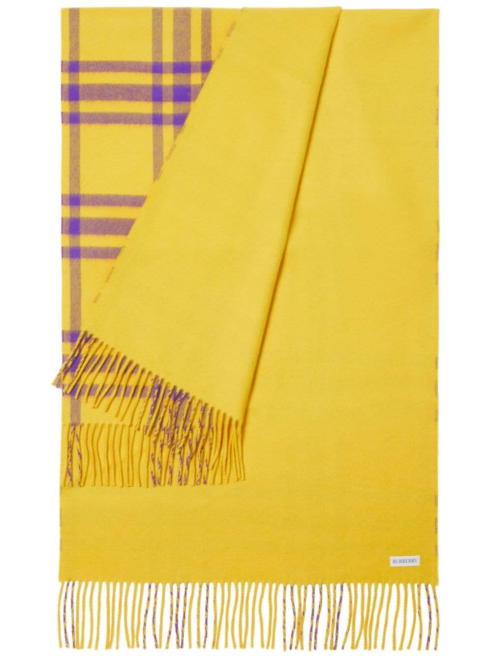 Burberry check-print cashmere scarf - Yellow von Burberry