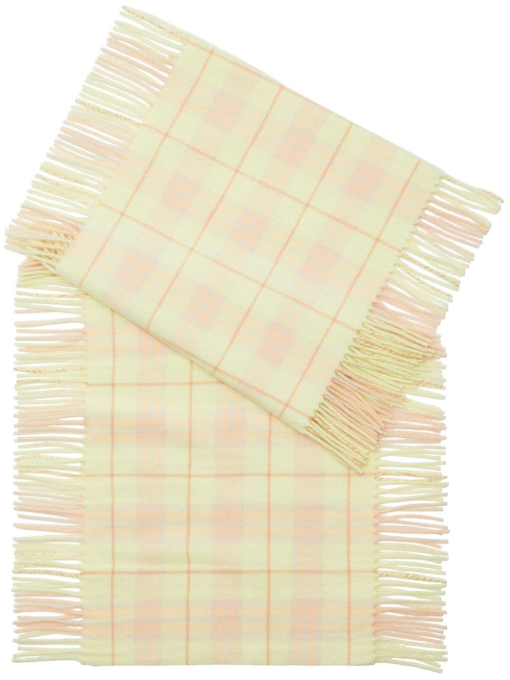 Burberry check-print cashmere scarf - Yellow von Burberry