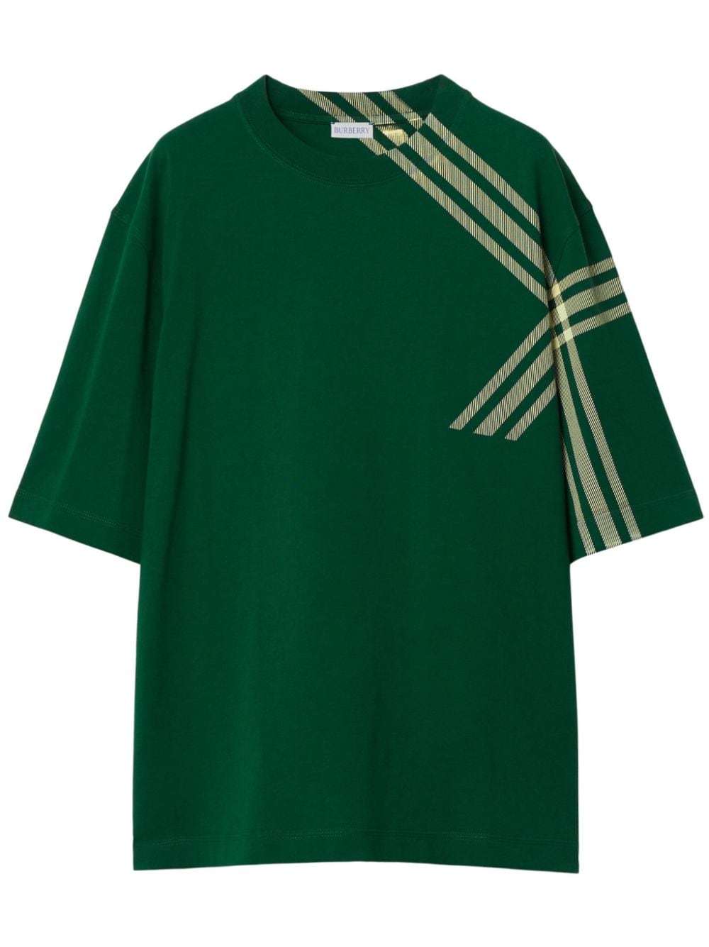 Burberry check-print cotton T-shirt - Green von Burberry