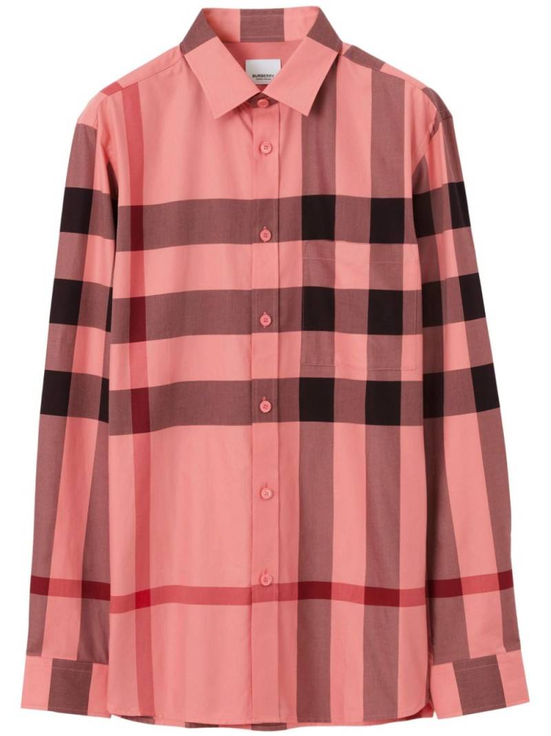 Burberry check-print cotton shirt - Pink von Burberry