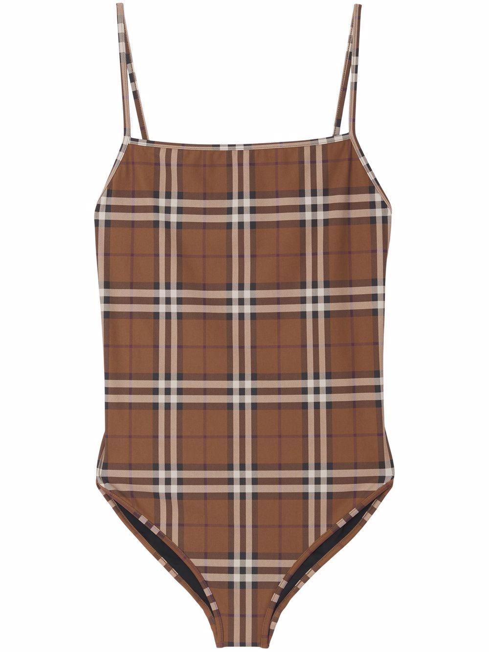 Burberry check-print one-piece - Brown von Burberry