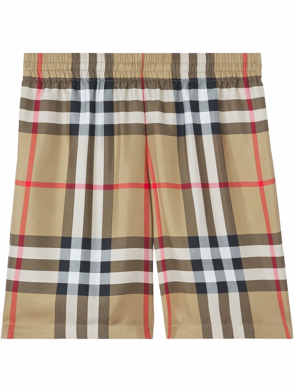 Burberry check-print silk shorts - Brown von Burberry