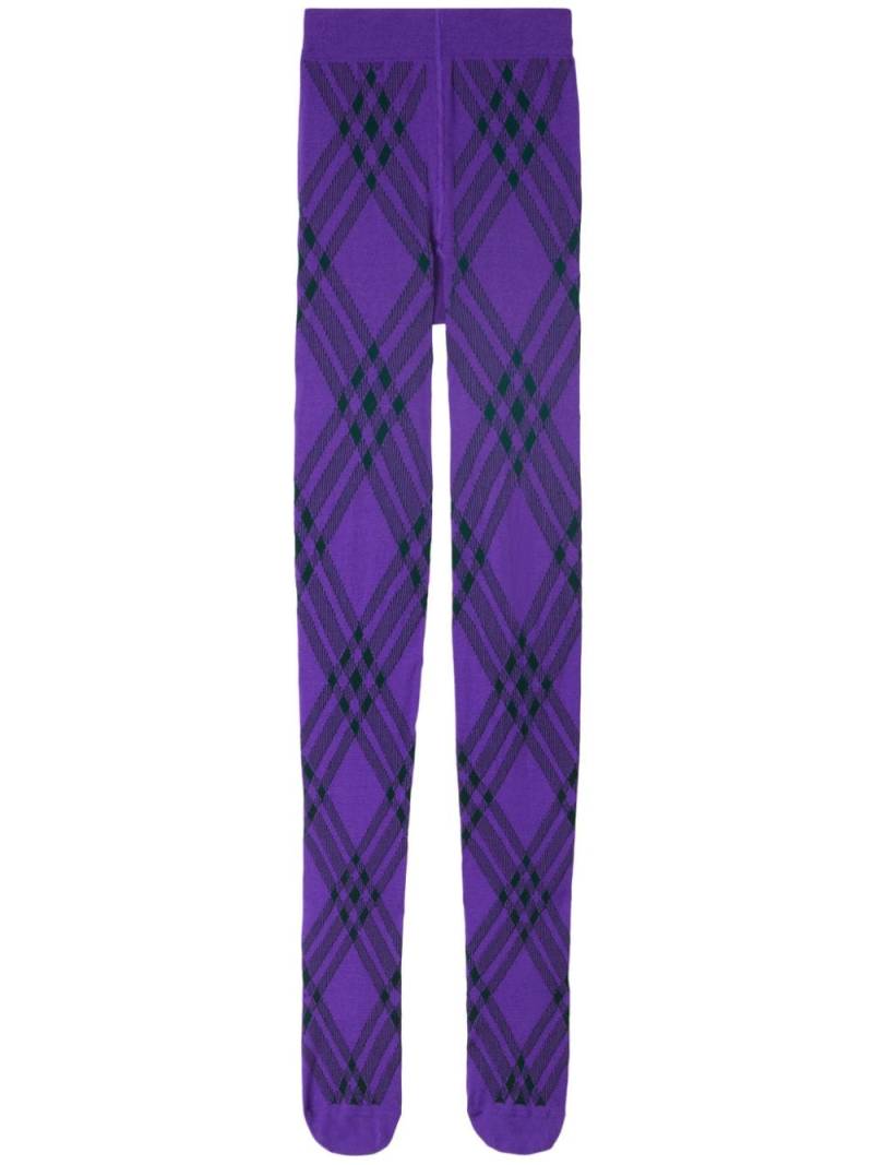 Burberry check-print wool-blend socks - Purple von Burberry