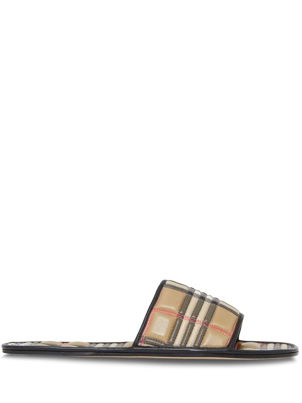 Burberry check quilted flat slides - Neutrals von Burberry