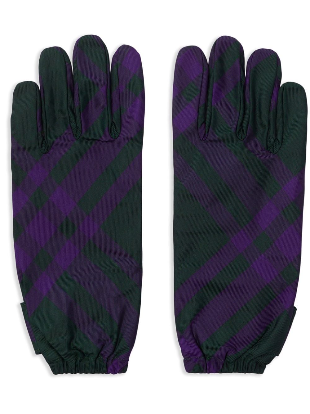 Burberry checked buttoned gloves - Green von Burberry
