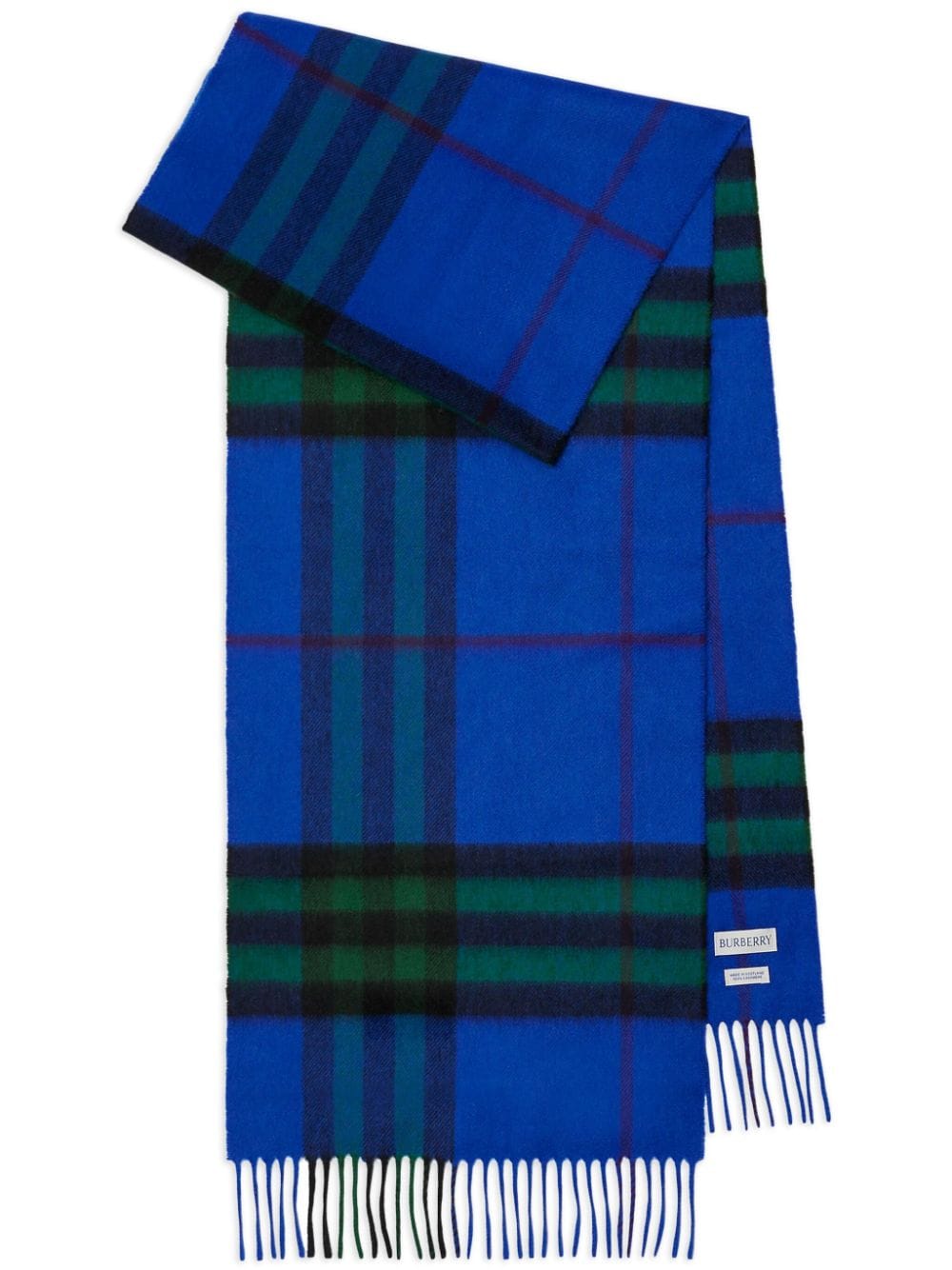 Burberry checked cashmere scarf - Blue von Burberry