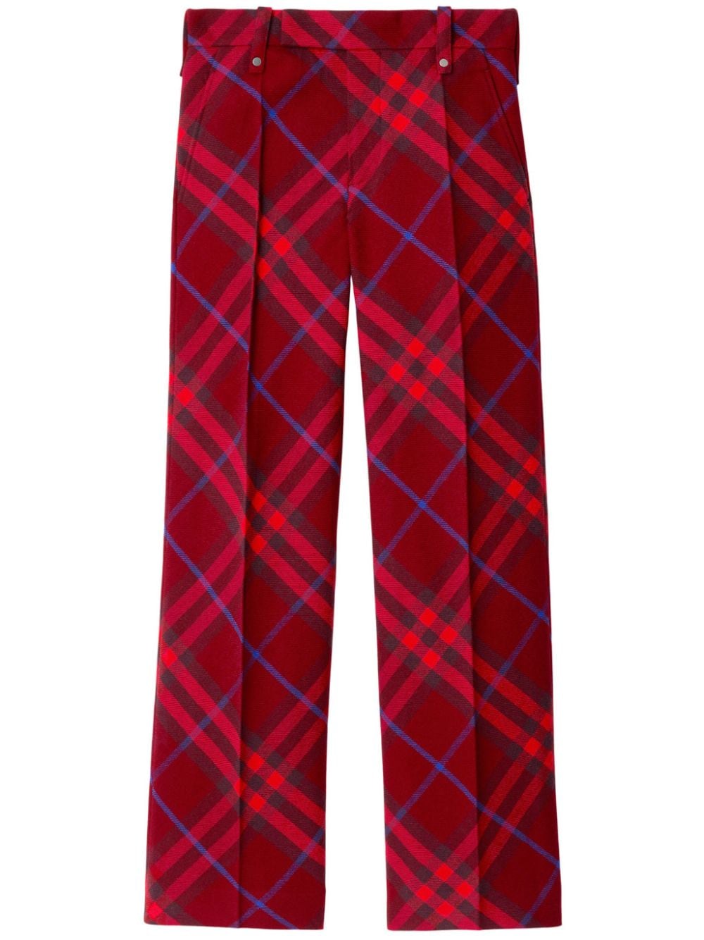 Burberry checked straight-leg wool trousers - Red von Burberry