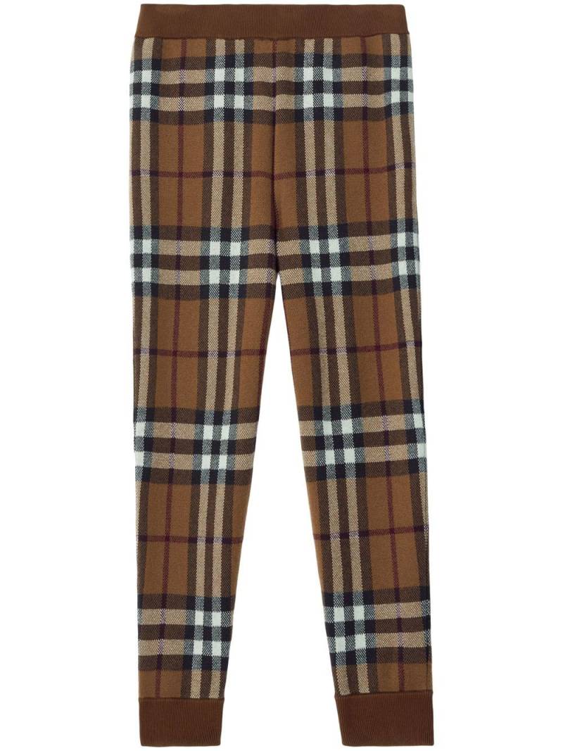 Burberry checked tapered track pants - Brown von Burberry