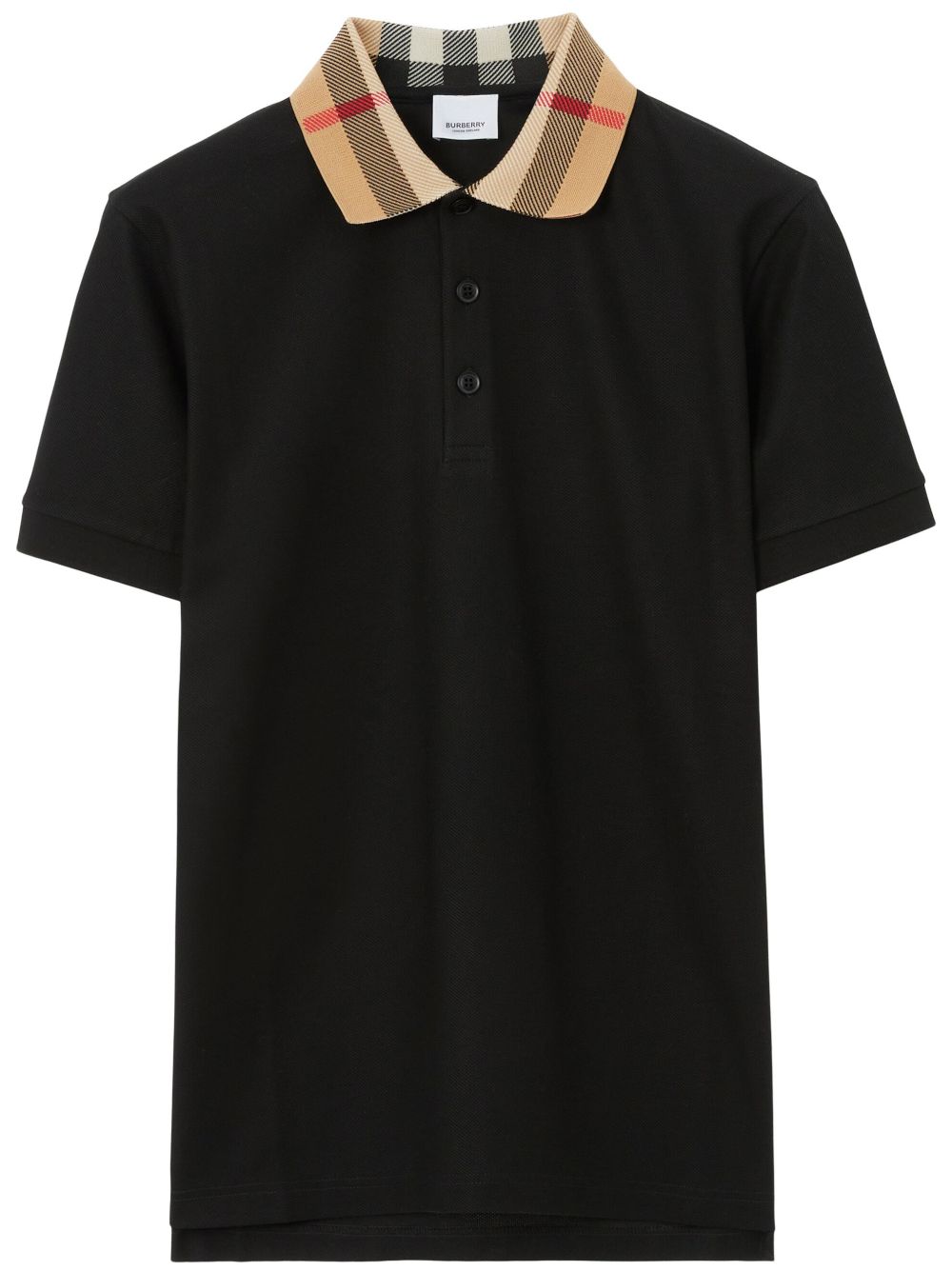 Burberry checkered-collar cotton polo shirt - Black von Burberry