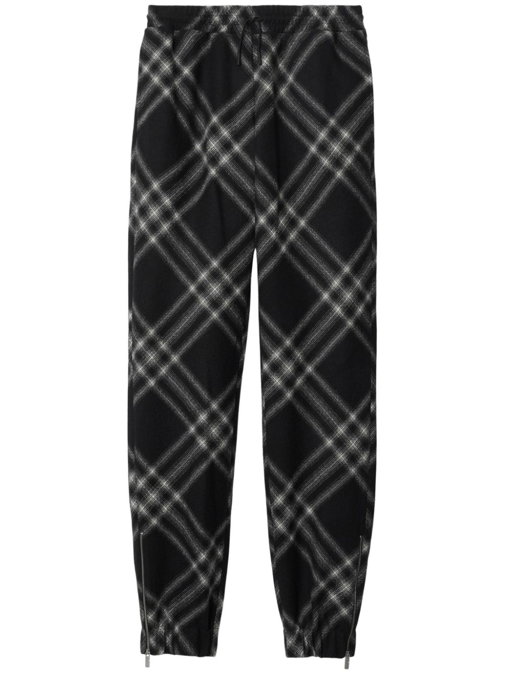 Burberry checkered flannel wool track pants - Black von Burberry