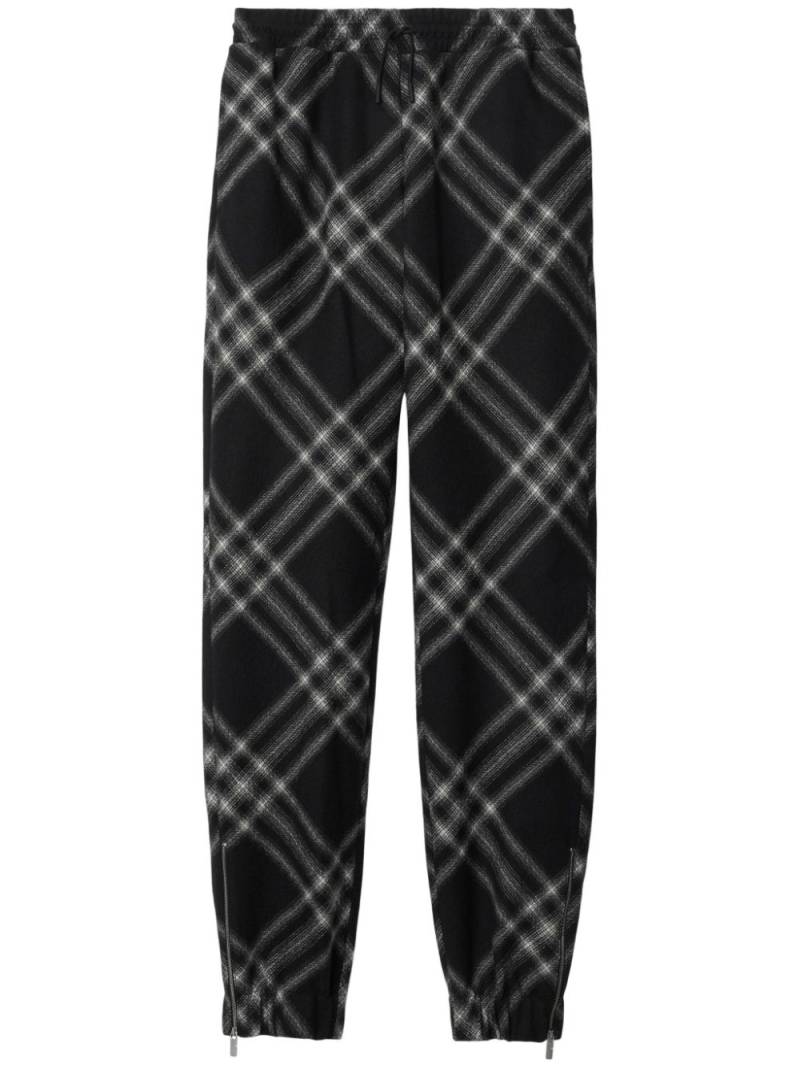 Burberry checkered flannel wool track pants - Black von Burberry