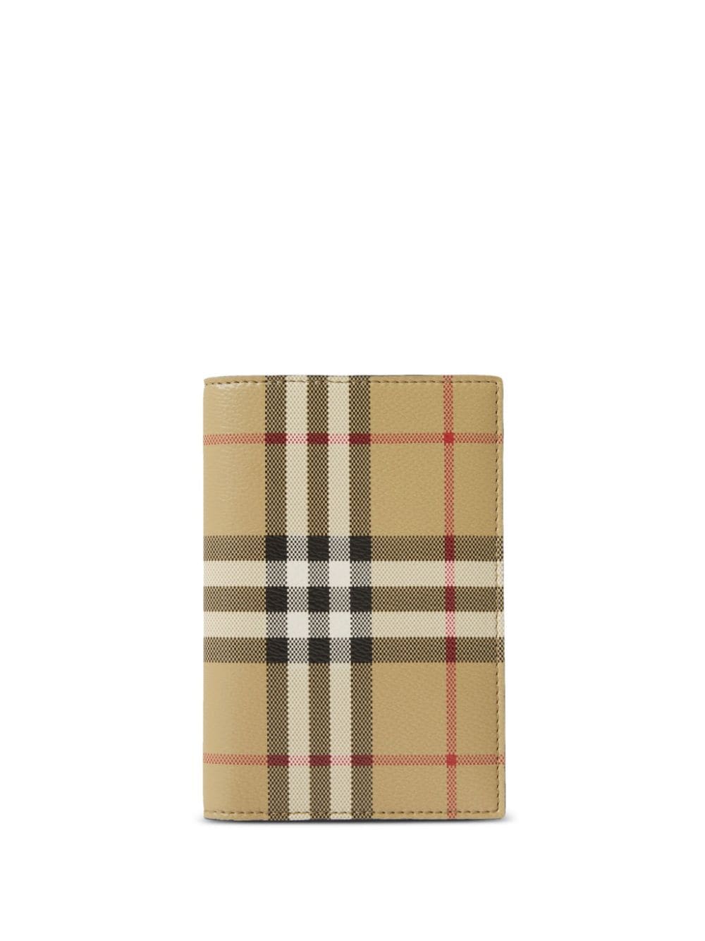 Burberry checkered leather passport holder - Neutrals von Burberry