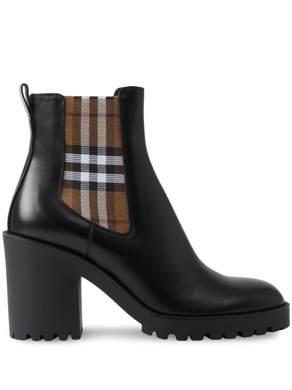 Burberry checkered panel ankle boots - Black von Burberry