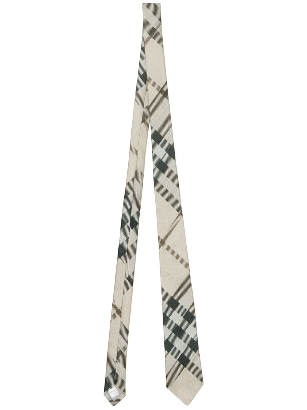 Burberry checkered silk tie - Neutrals von Burberry