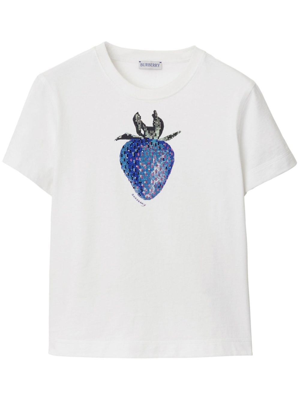 Burberry crystal-embellished cotton T-shirt - White von Burberry