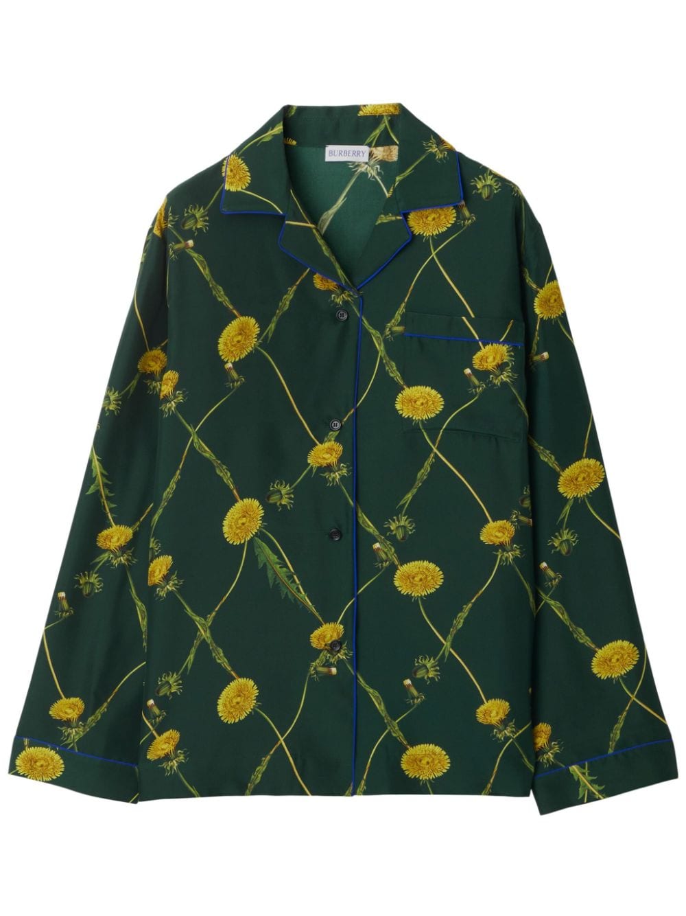 Burberry dandelion-print silk pyjama shirt - Green von Burberry