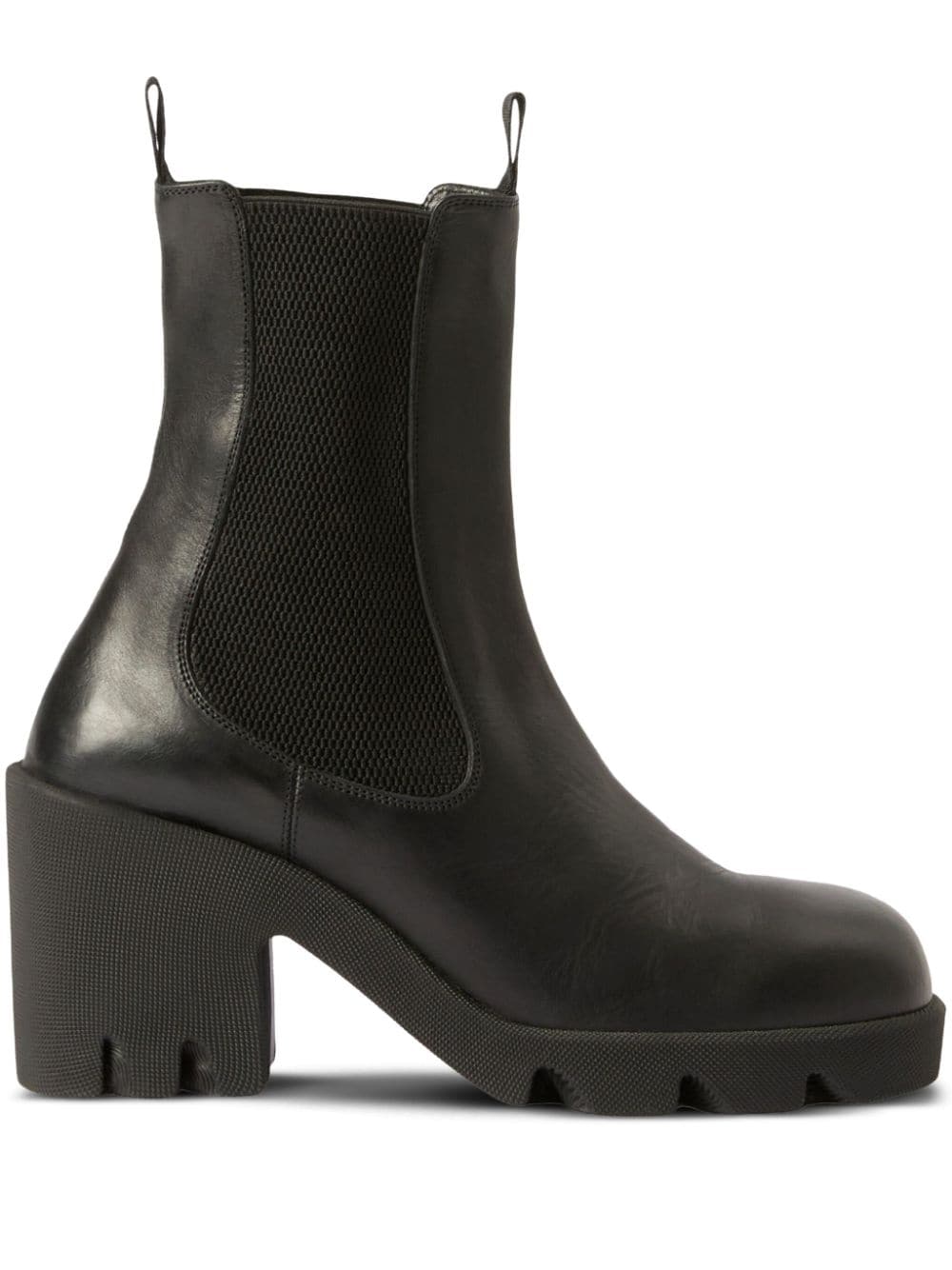 Burberry elasticated-panel leather boots - Black von Burberry