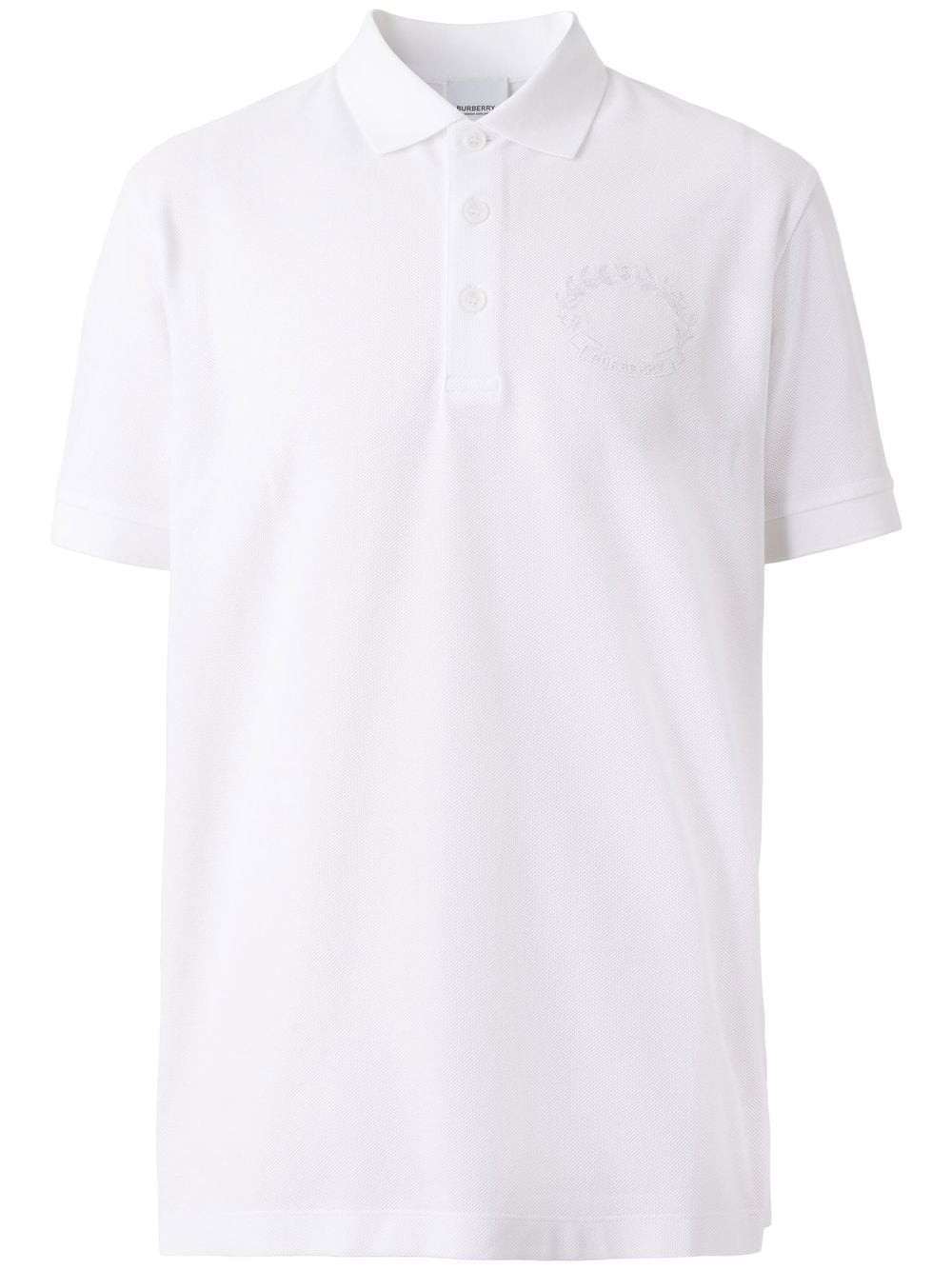 Burberry embroidered-crest polo shirt - White von Burberry