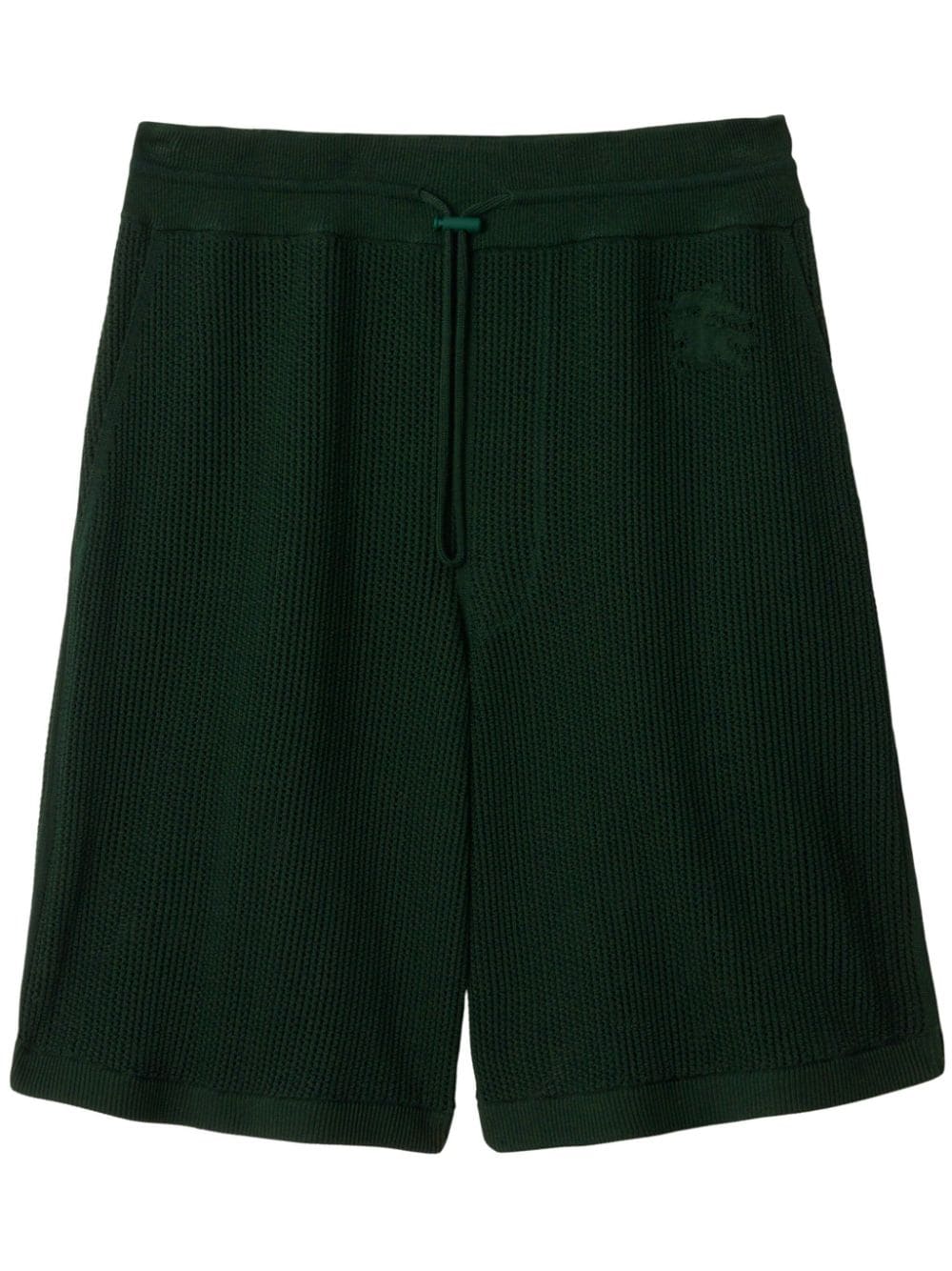 Burberry embroidered-logo mesh cotton shorts - Green von Burberry