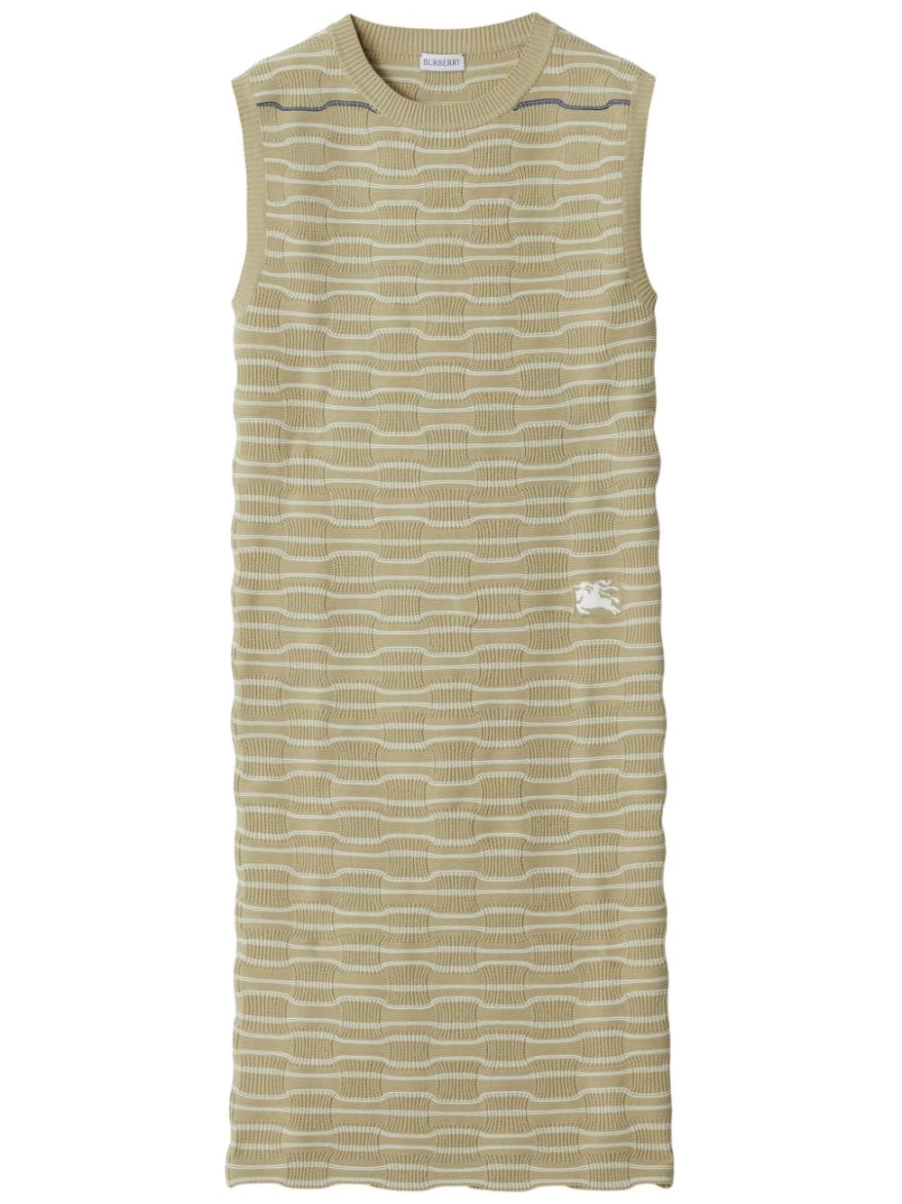 Burberry embroidered-logo ribbed mini-dress - Neutrals von Burberry