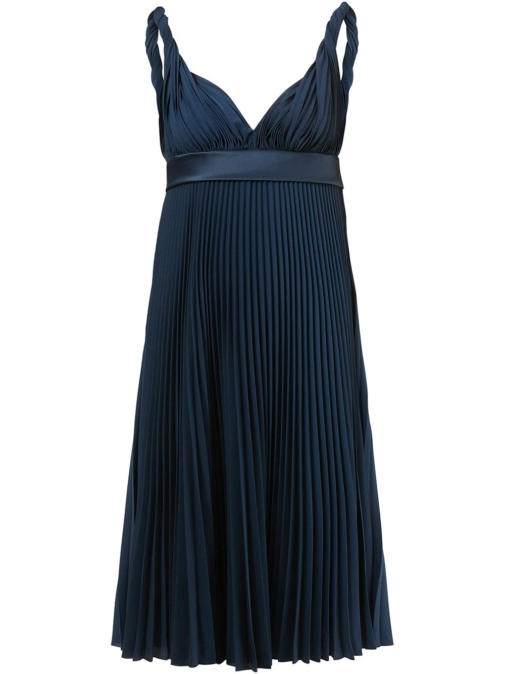 Burberry empire-line pleated dress - Blue von Burberry