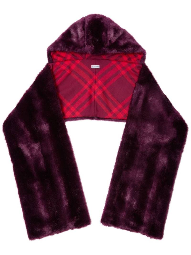 Burberry faux-fur hooded scarf - Red von Burberry