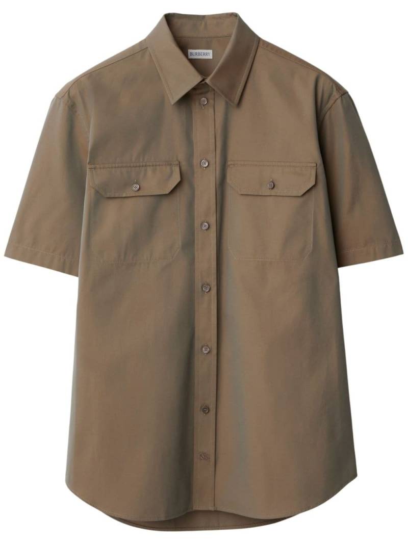 Burberry flap-pocket cotton shirt - Brown von Burberry