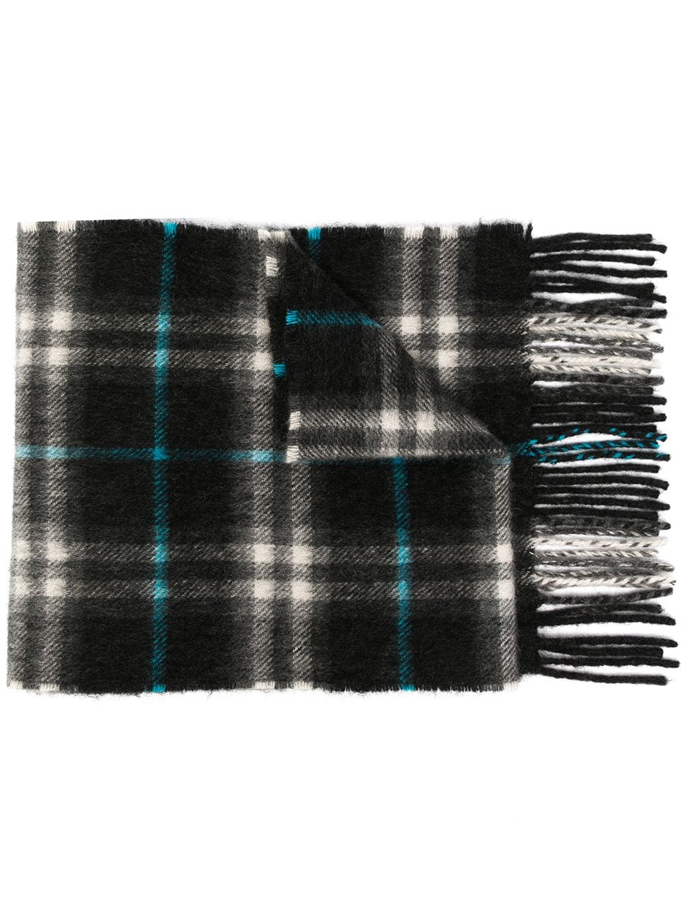 Burberry fringed check scarf - Grey von Burberry