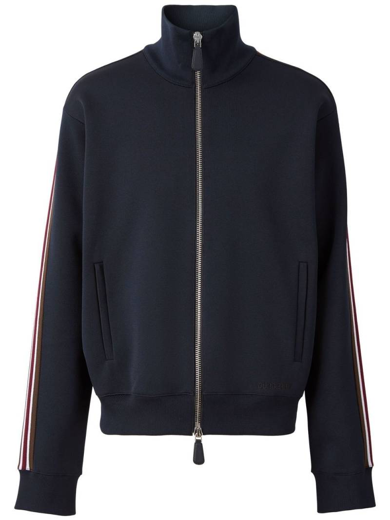 Burberry front-zip striped sweatshirt - Blue von Burberry