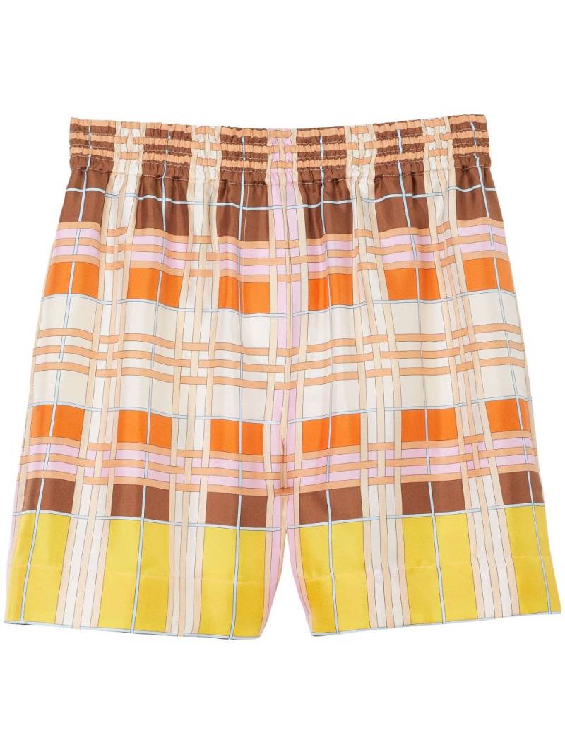 Burberry geometric-patterned silk shorts - Pink von Burberry