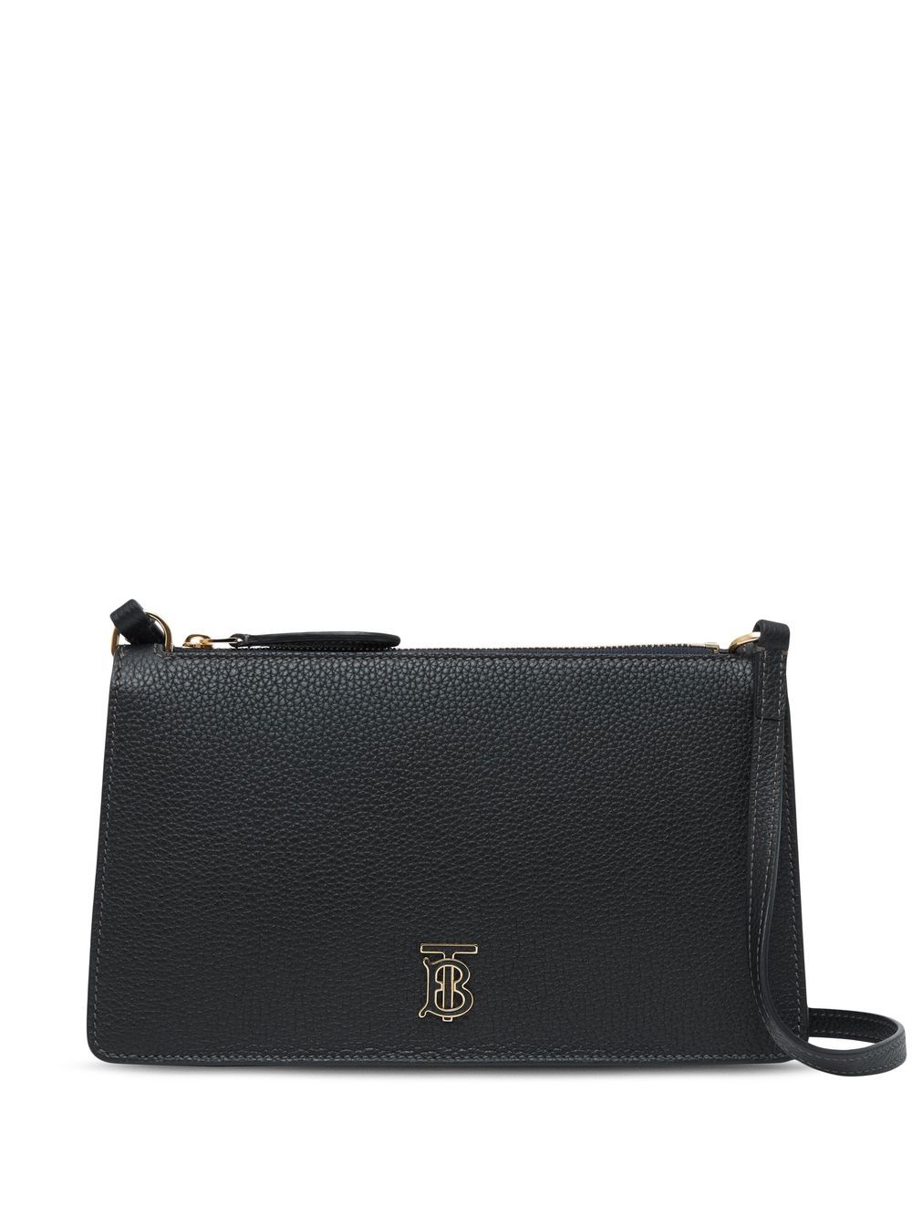 Burberry grained-leather TB pouch - Black von Burberry
