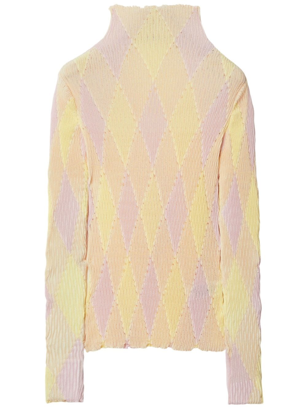 Burberry high-neck argyle intarsia-knit jumper - Yellow von Burberry