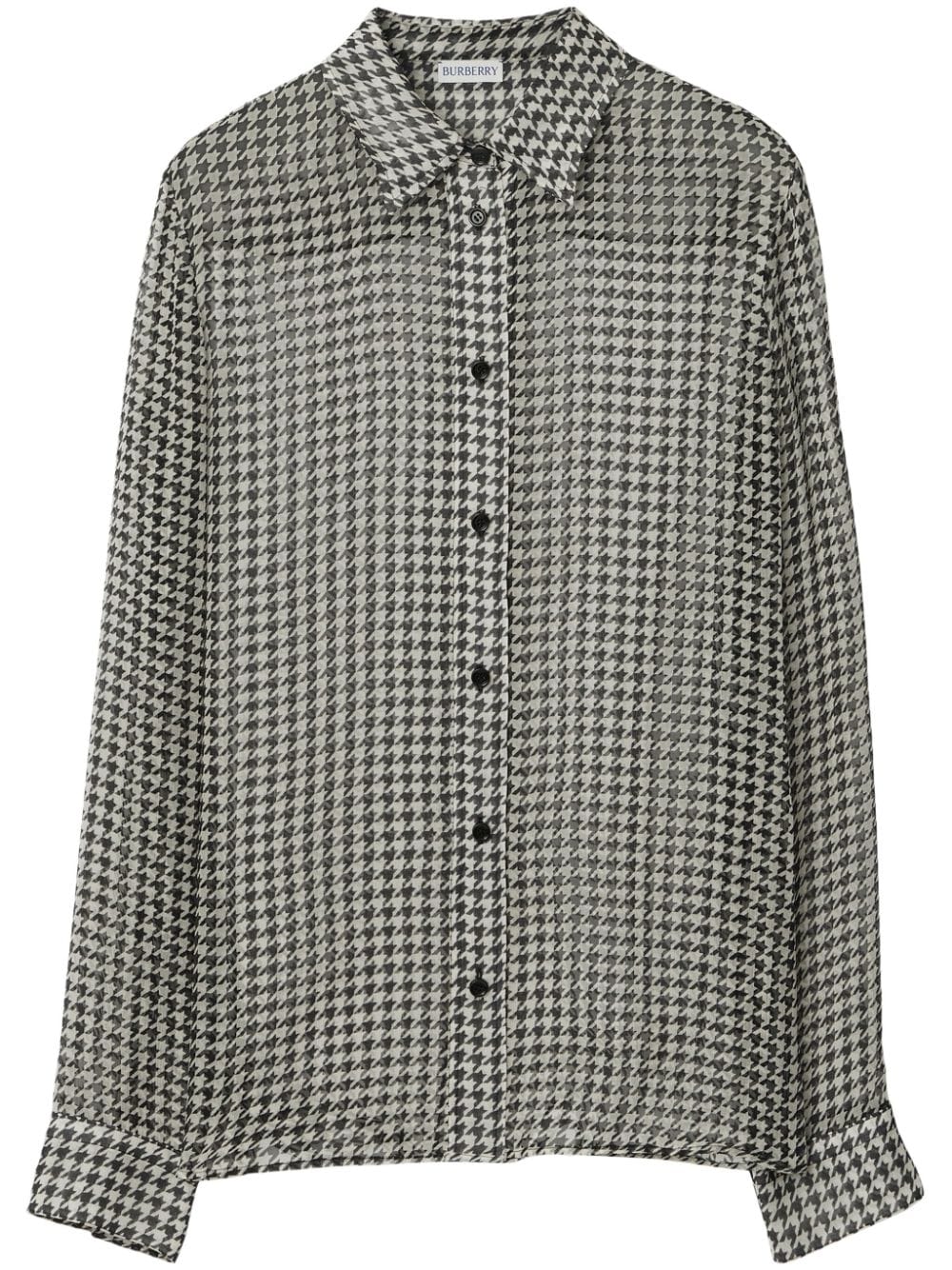 Burberry houndstooth-print silk shirt - Black von Burberry