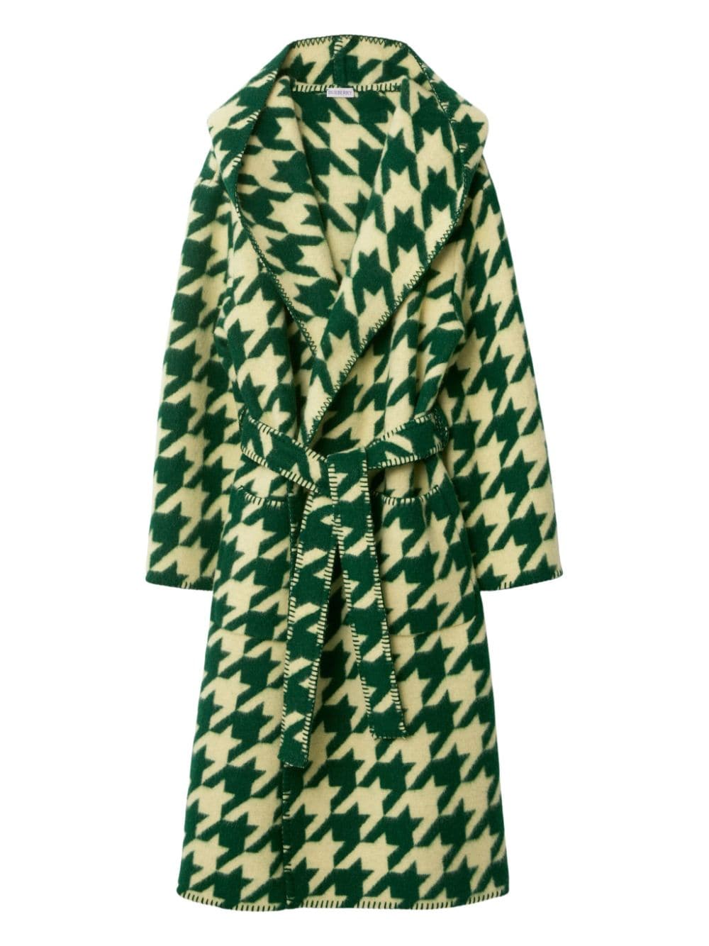 Burberry houndstooth-print wool robe - Green von Burberry