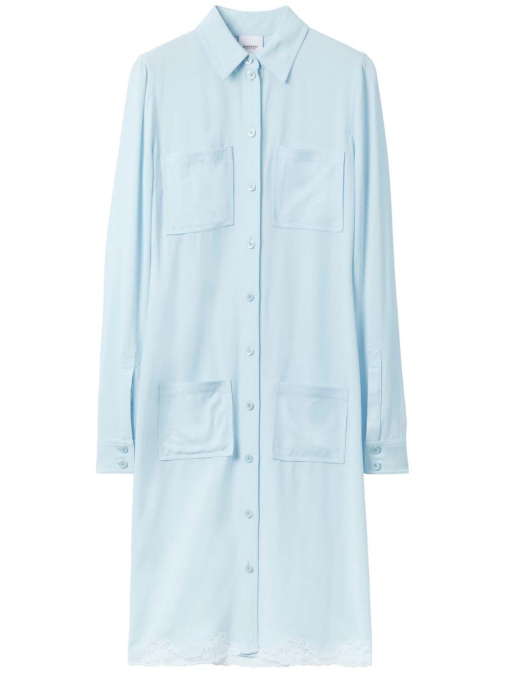 Burberry lace-trim shirt dress - Blue von Burberry